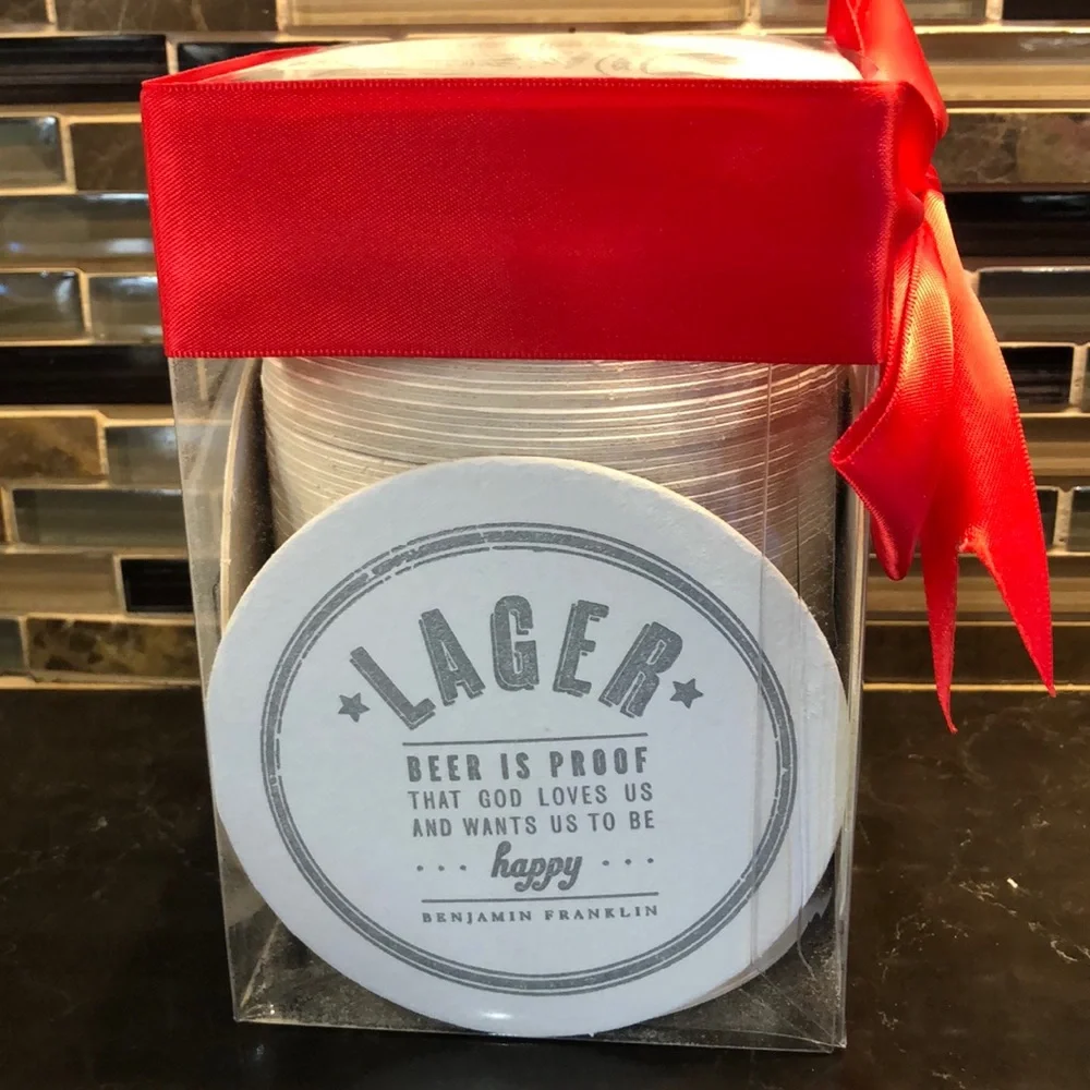 100 Letterpressed BEER theme coasters gift set‎